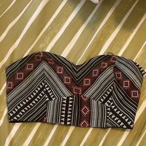 NWT Design Lab Patterned Bandeau Top